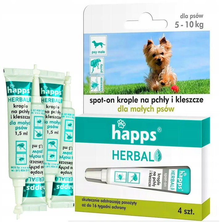 

Krople Na Pchły Kleszcze Dla Psów (5-10KG) Happs