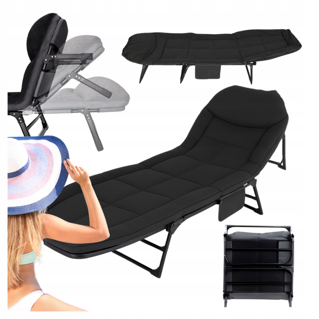 Leżak Ogrodowy Składany Plażowy Turystyczny Łożko Polowe Kanadyjka 200CM