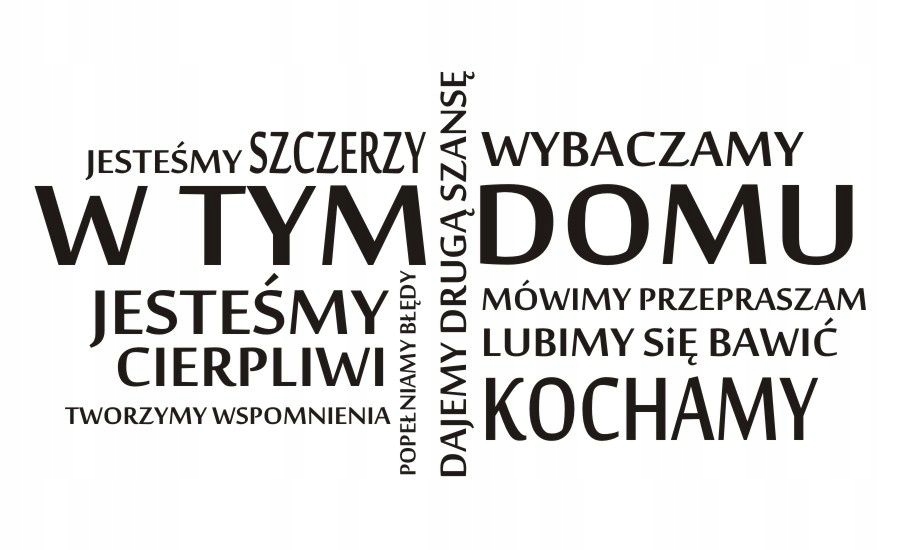 Napis na ścianę naklejka zasady W tym domu.. 46
