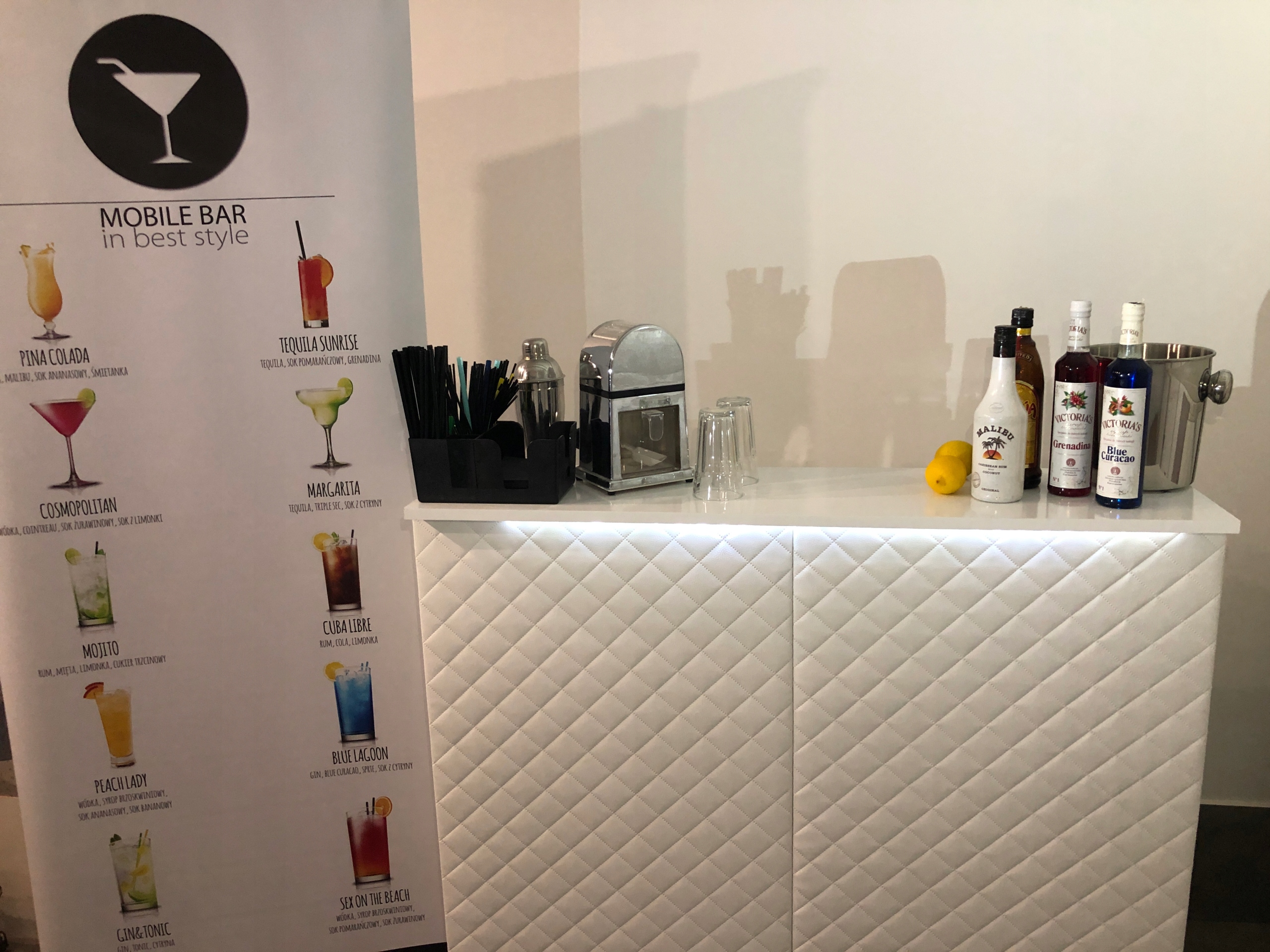 Bar Mobilny Stacja Barmańska Drink Bar Na Wesele 120cm