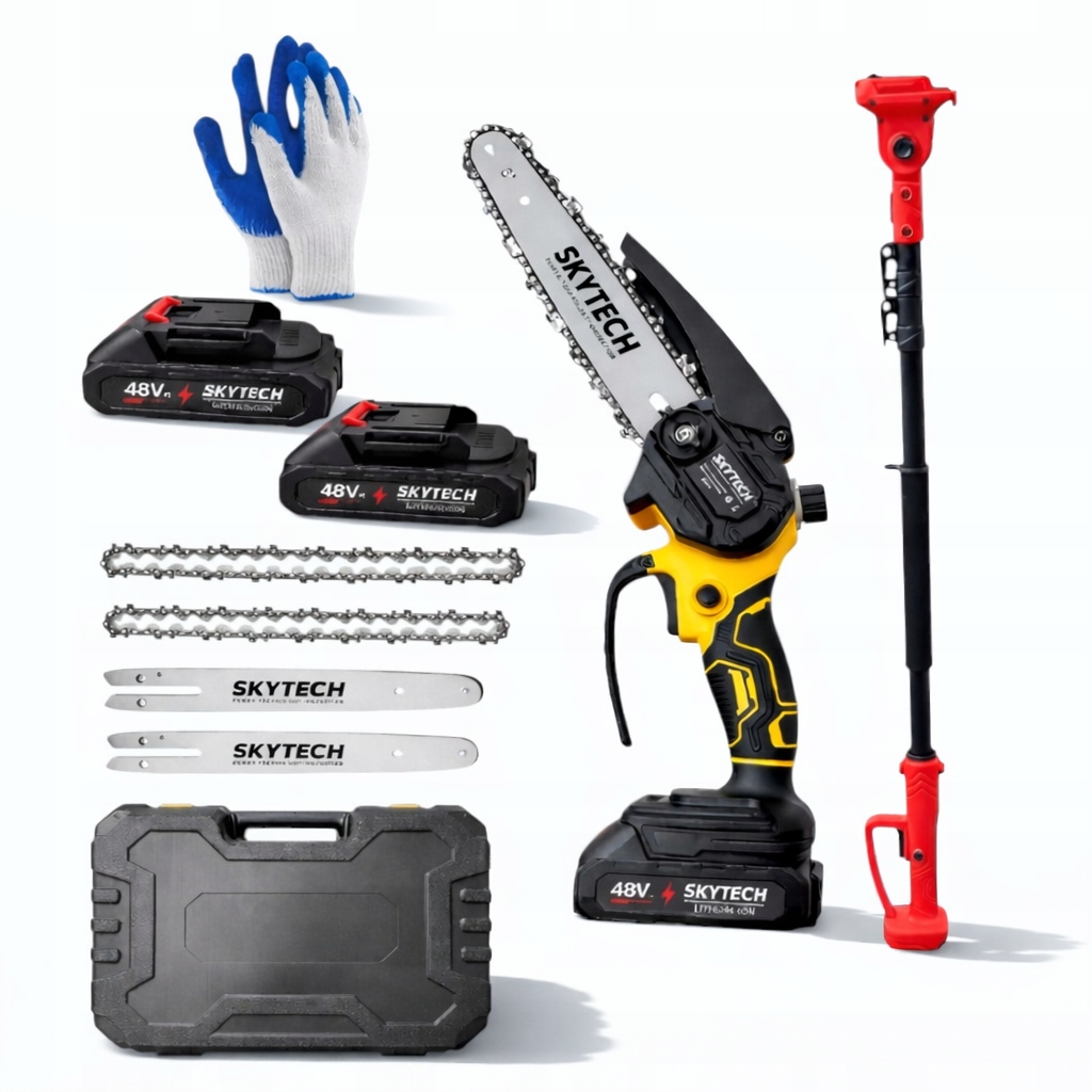 Akumulatorowa Mini Piła Łańcuchowa 8" Wysięgnik 2x Aku 48V