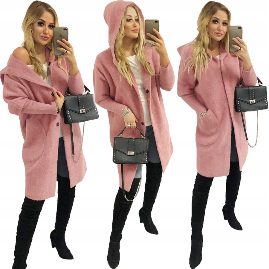 ALPAKI PŁASZCZ kurtka WEŁNA KOLORY oversize DŁUGI