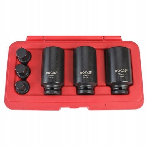 Nástavce pre hnacie poloosy 6 dielov, hex 30-36 mm