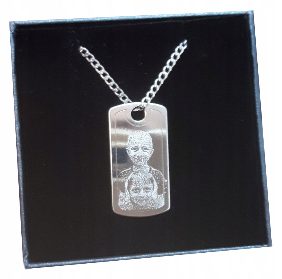 

Nieśmiertelnik ze zdjęciem Grawer Srebro 925 55 CM