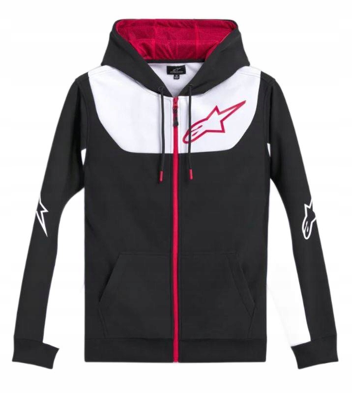 Motocyklová Mikina S Kapucňou Alpinestars Fleece Session V3 Blk/wht/rd XL