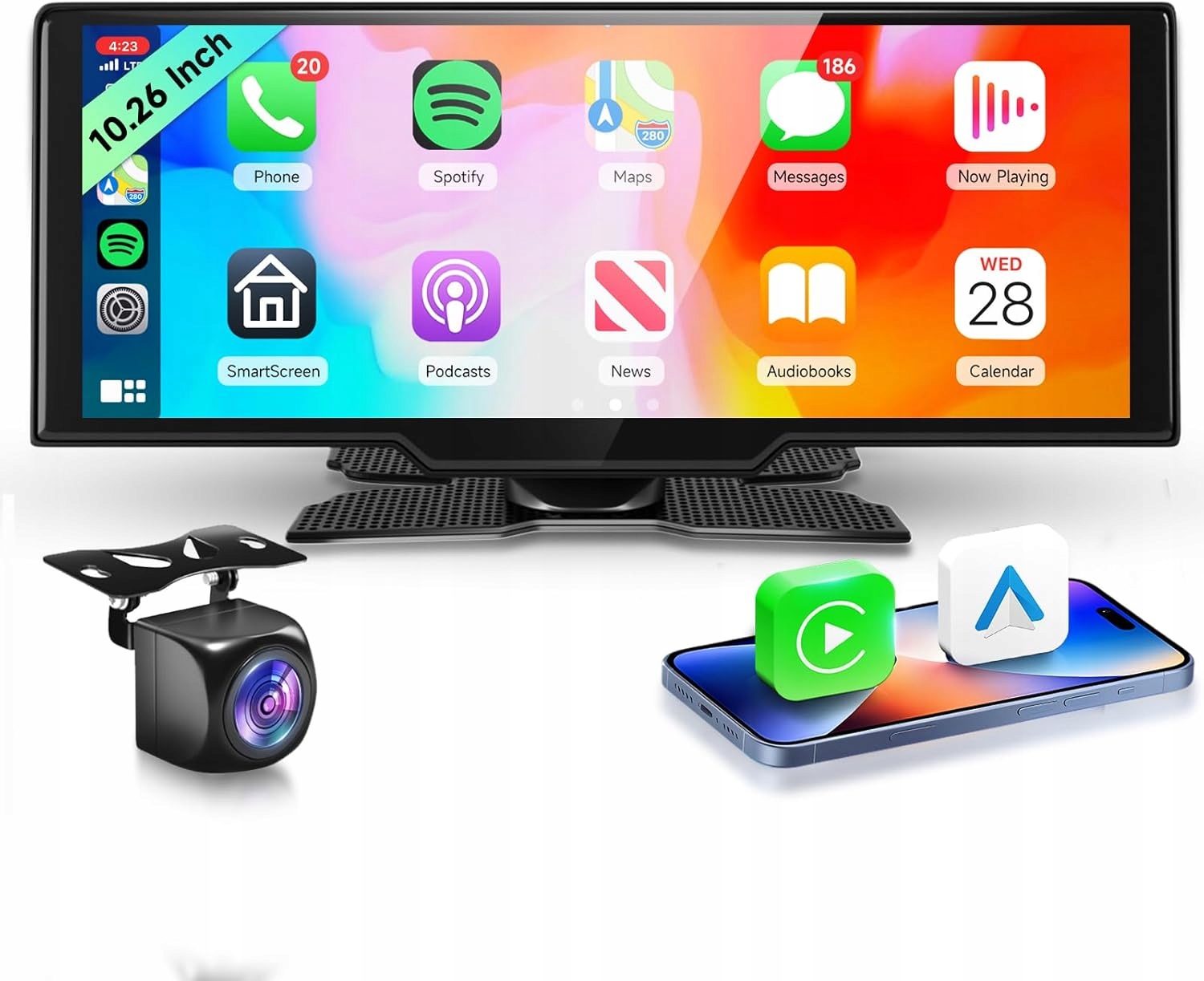 Transmiter multimedialny 10.26", ekran z kamerą cofania Podofo