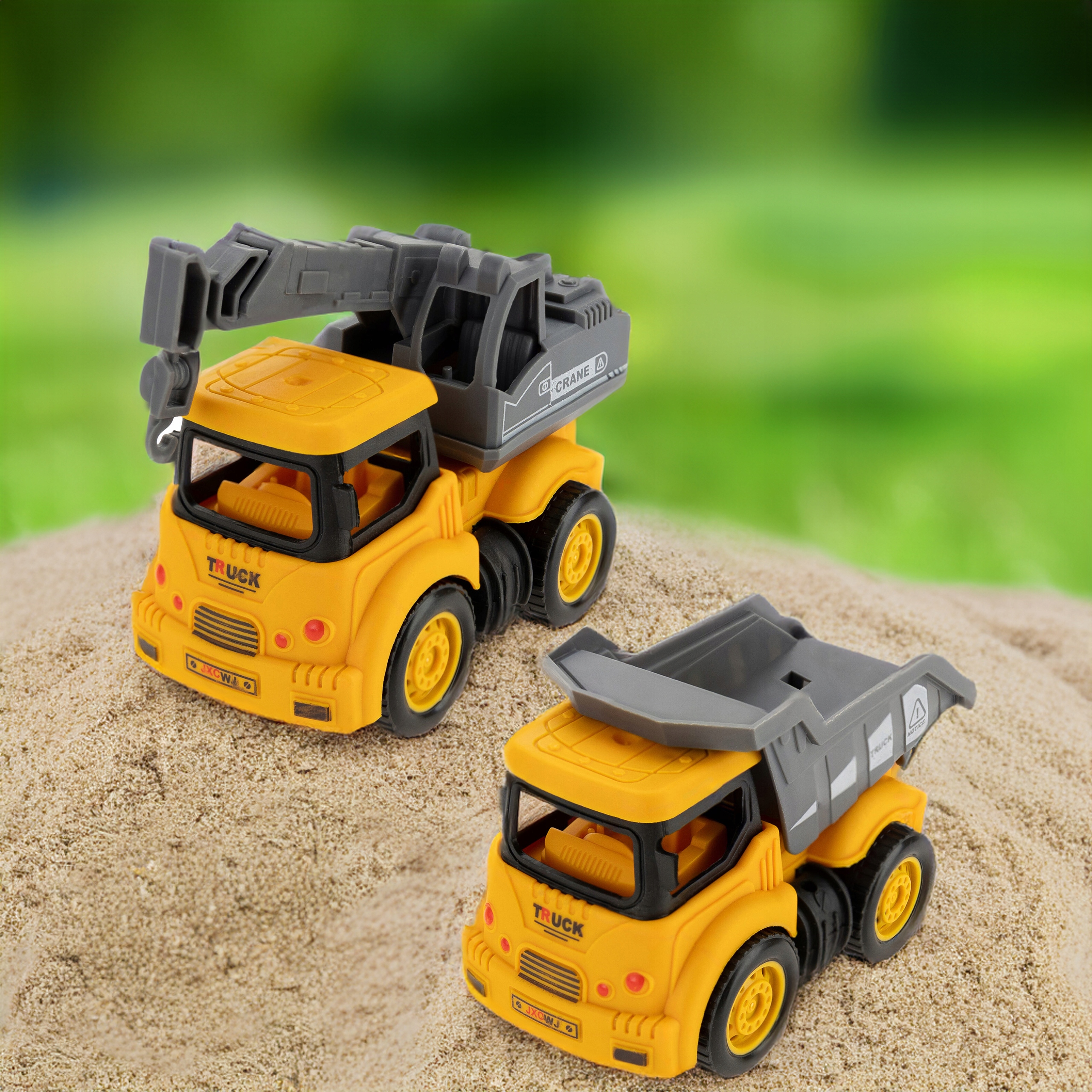 2x Samochodziki autka do zabawy samochodzik dźwig wywrotka Waga produktu z opakowaniem jednostkowym 0.088 kg