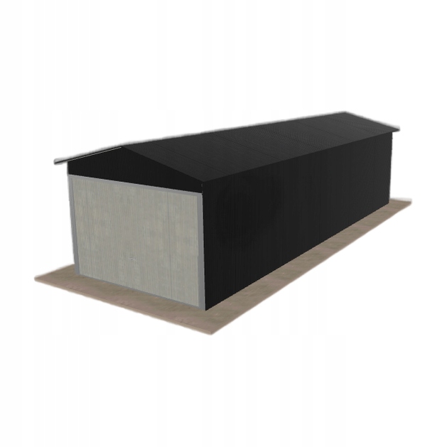 Plechová garáž 3x8.5 m jednopolohová, dvouspádová, černá