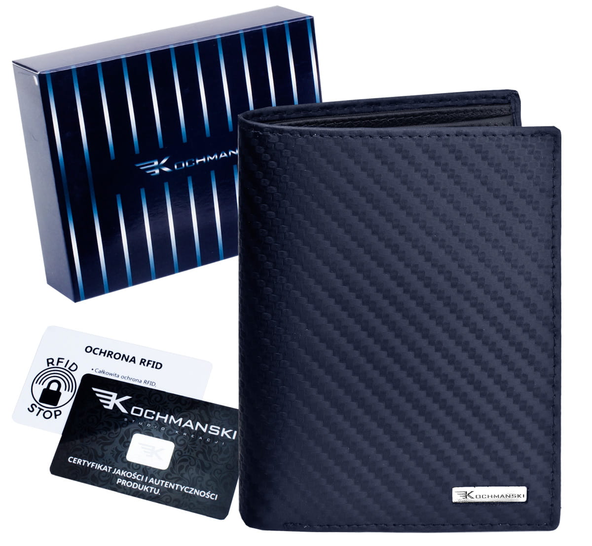 

Skórzany portfel męski Premium carbon Kochmanski