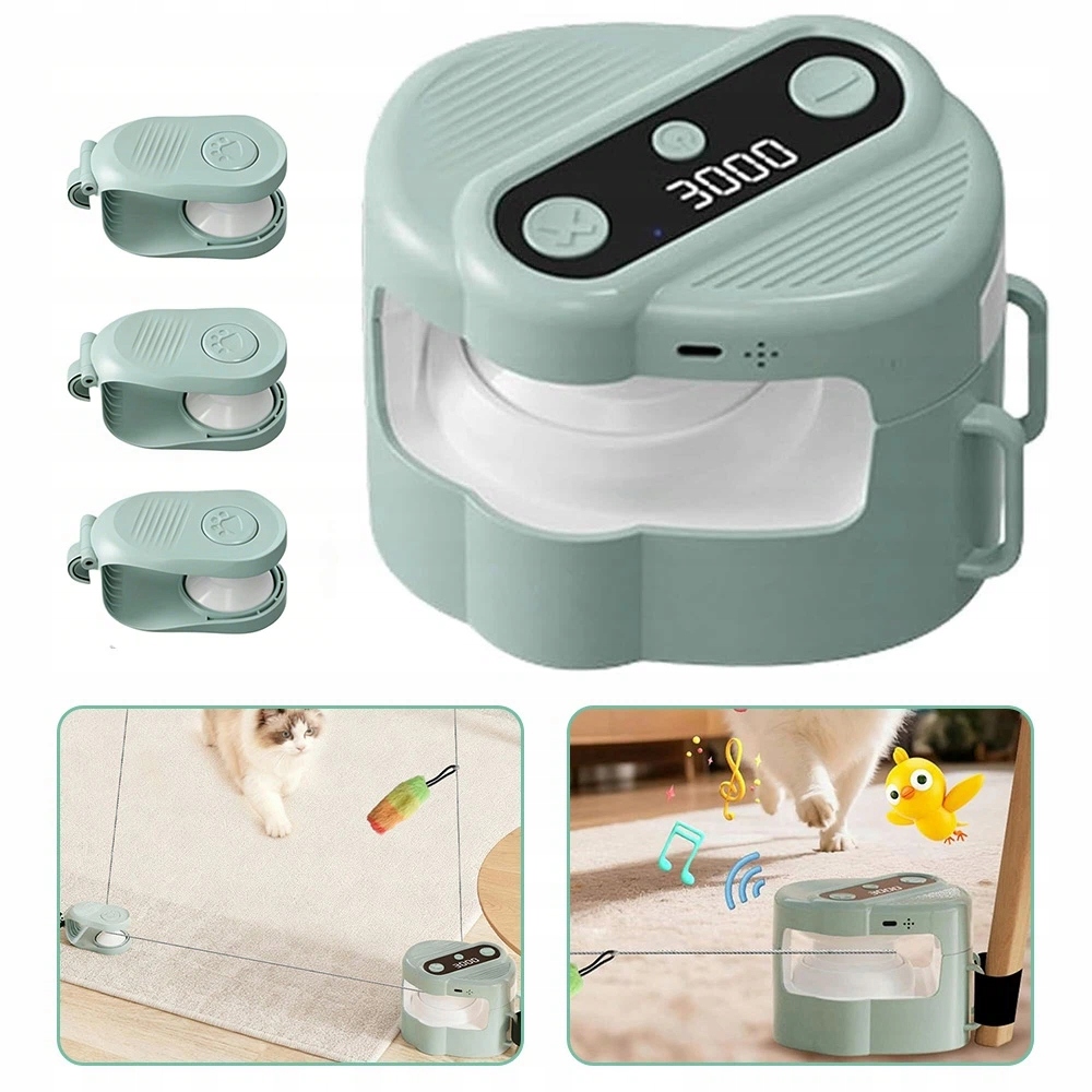 Levně Hračka Pro Kočky Pohyblivá S Fluorescenčním Světlem A Pískem Zelená