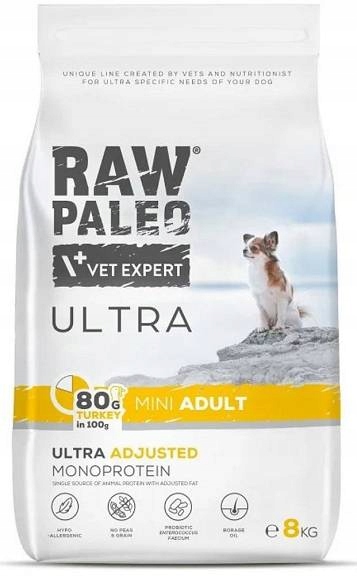 Vetexpert Raw Paleo Ultra Mini Adult Turkey Karma Z Indykiem Dla Psa 8kg