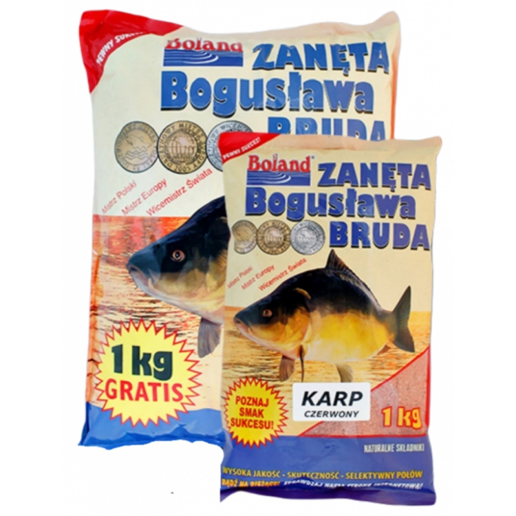 Zanęta Popularna Boland 1kg Karp Czerwony Truskawka