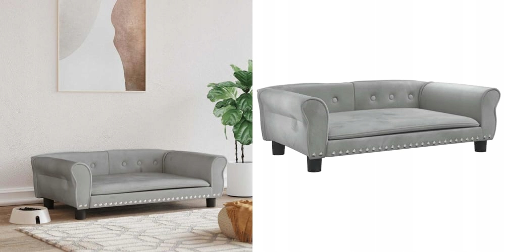 Levně Světle šedé Pelíšek pro psa, 95 x 55 x 30 cm, sametové