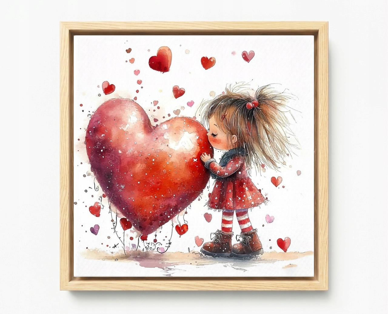 Obraz Rám Americký Box Dítě Dívka Srdce Láska Přátelství 40x40