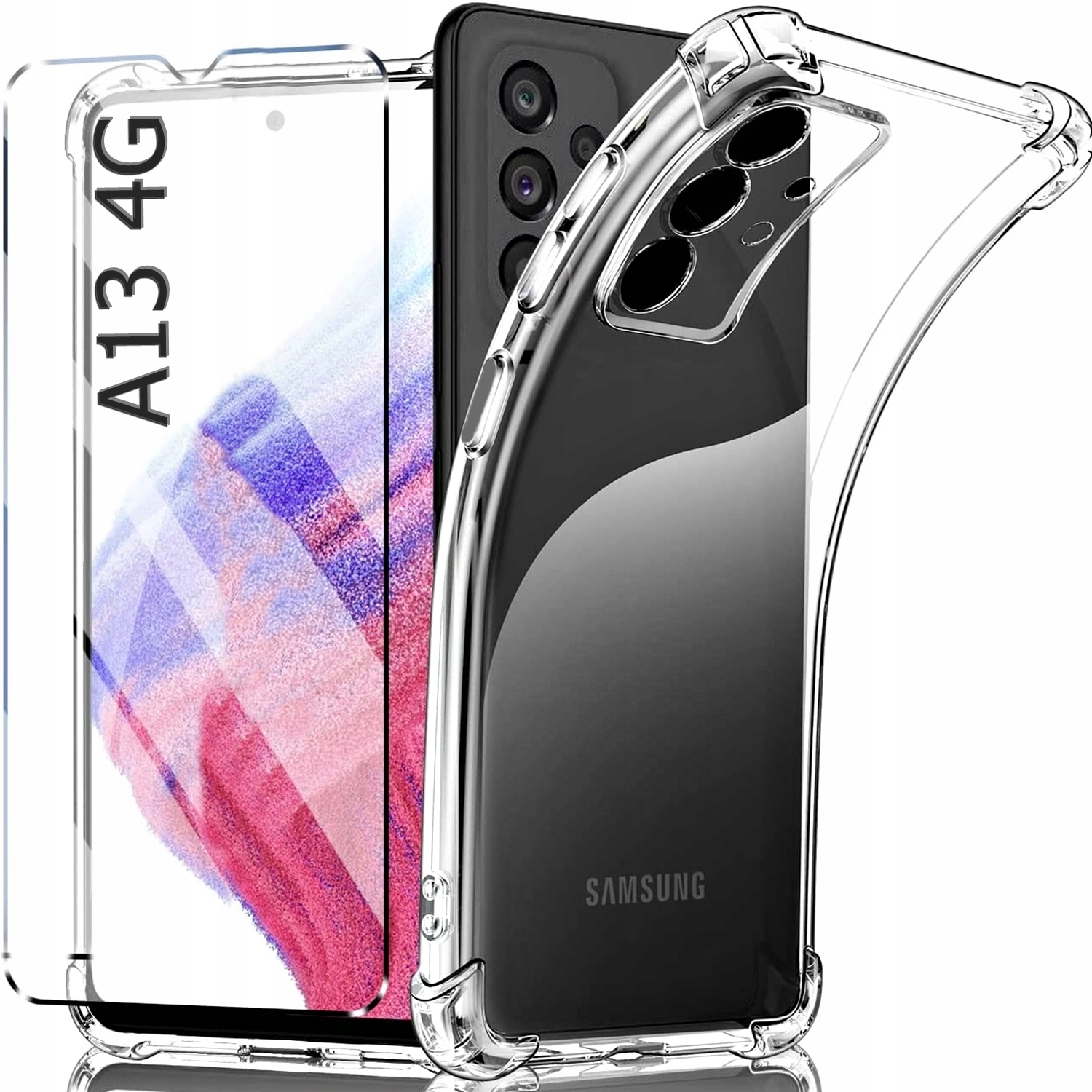 

Etui Clear Anti Shock +szkło do Samsung Galaxy A13