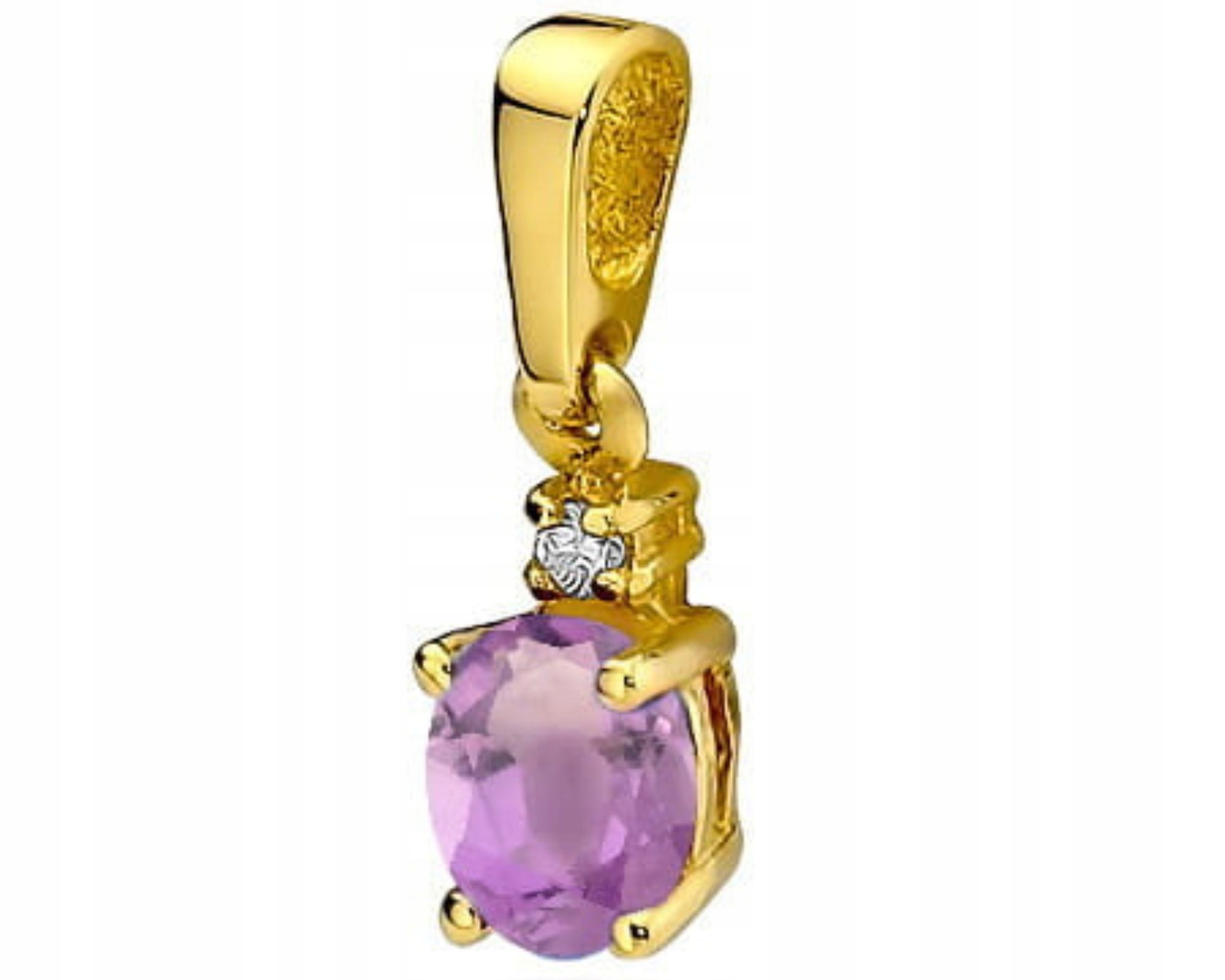 Zlatý Přívěsek S Briliantem Ametyst Gravírování Bonus 585 Dárek Bonus