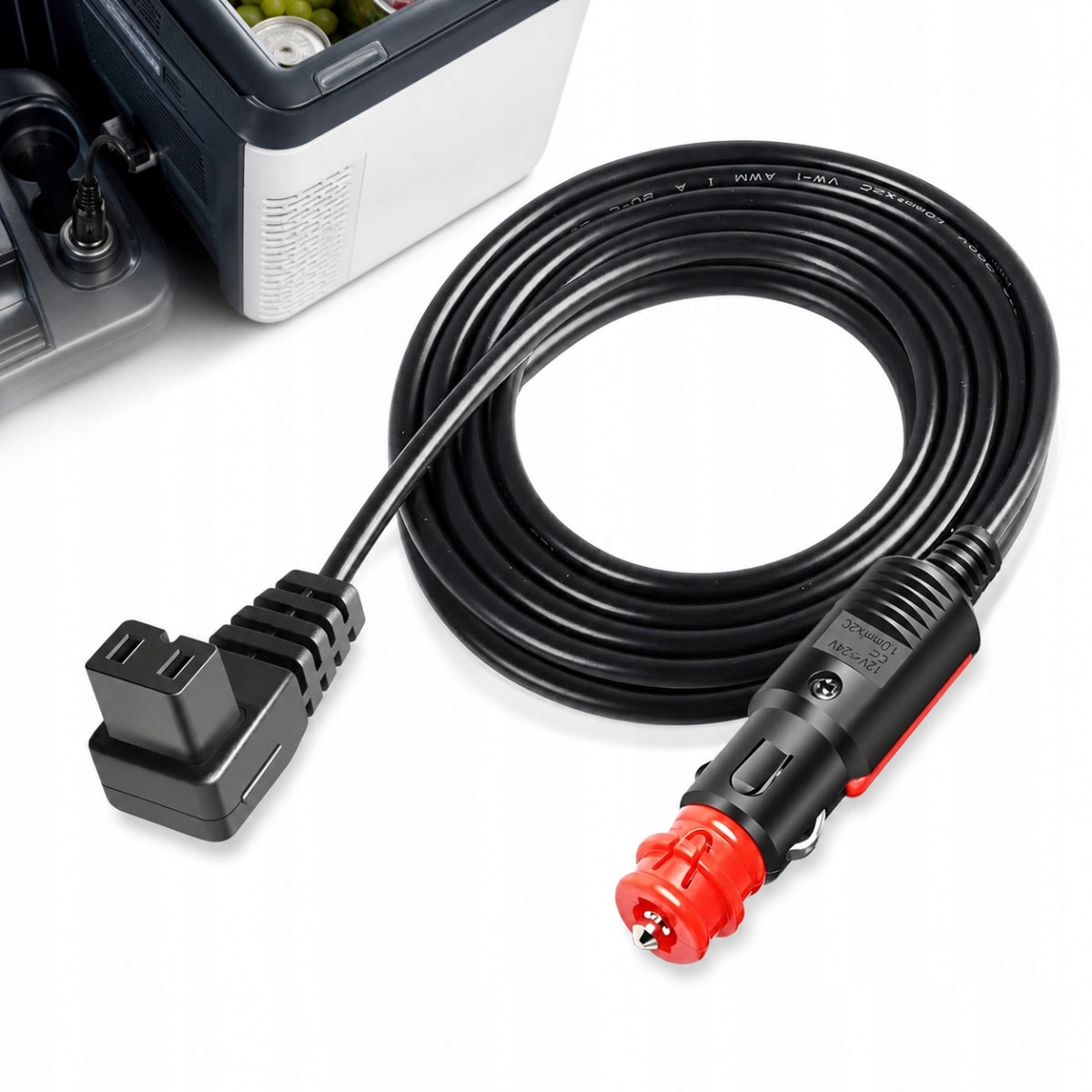 Kabel Przewód Do Lodówki Turystycznej 12V 24V 2m Do Zapalniczki Solidny