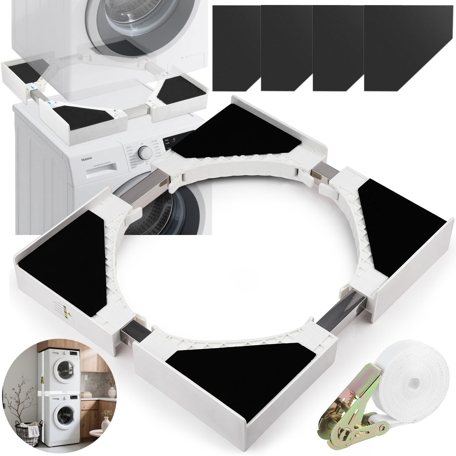 Łącznik Pralki Z Suszarką Uniwersalna Rama Pośrednia 46-66CM Do Suszarki