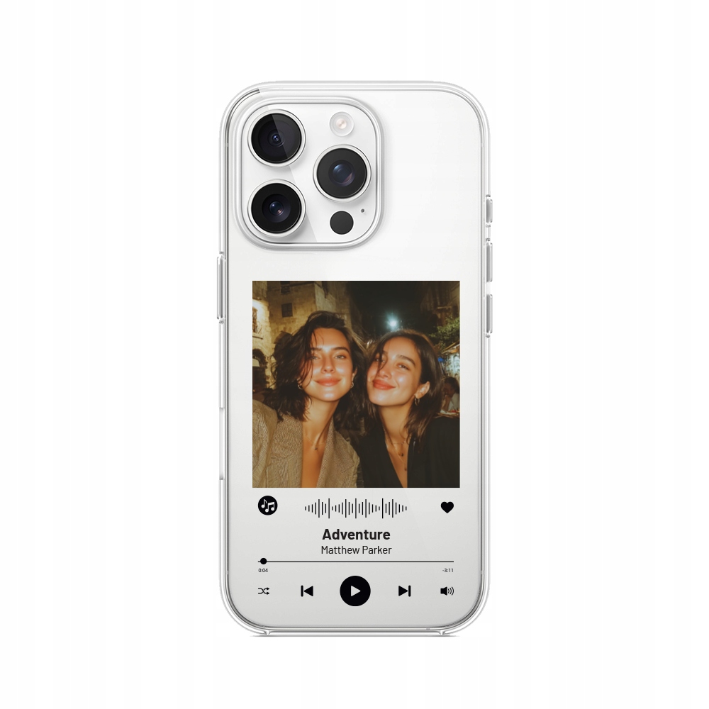 Etui do iPhone 16 Pro personalizowane, z własnym zdjęciem i piosenką
