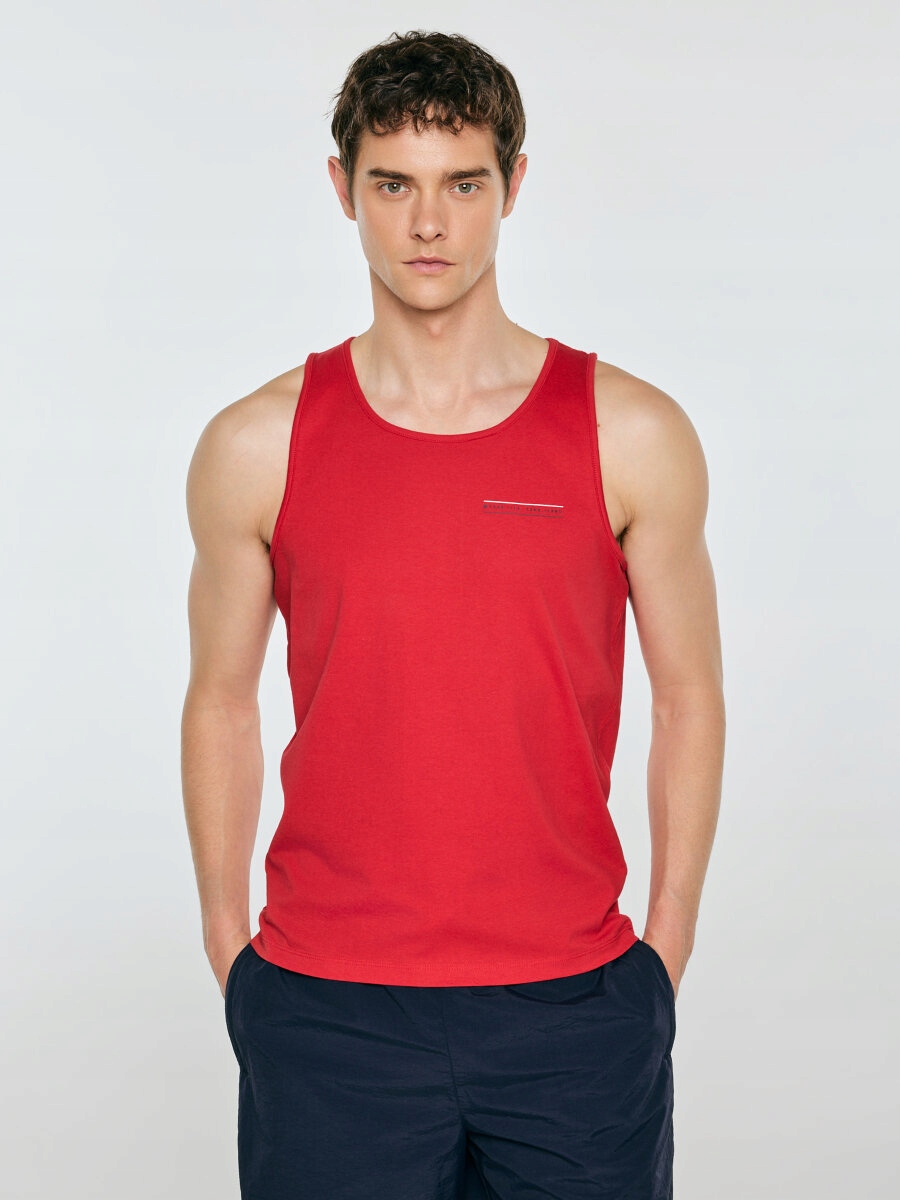 Big Star Tričko bez rukávů červené Soner 603 XL