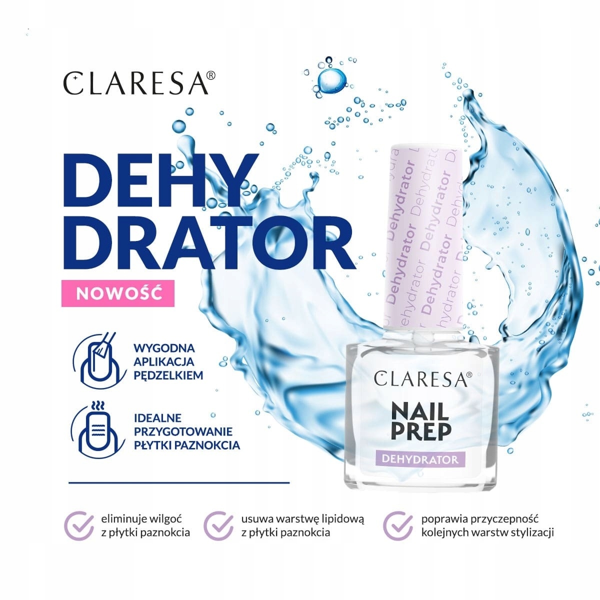 Nail Prep dehydrator odtłuszczacz do paznokci 5ml Claresa Zakres pojemności 0-49 ml