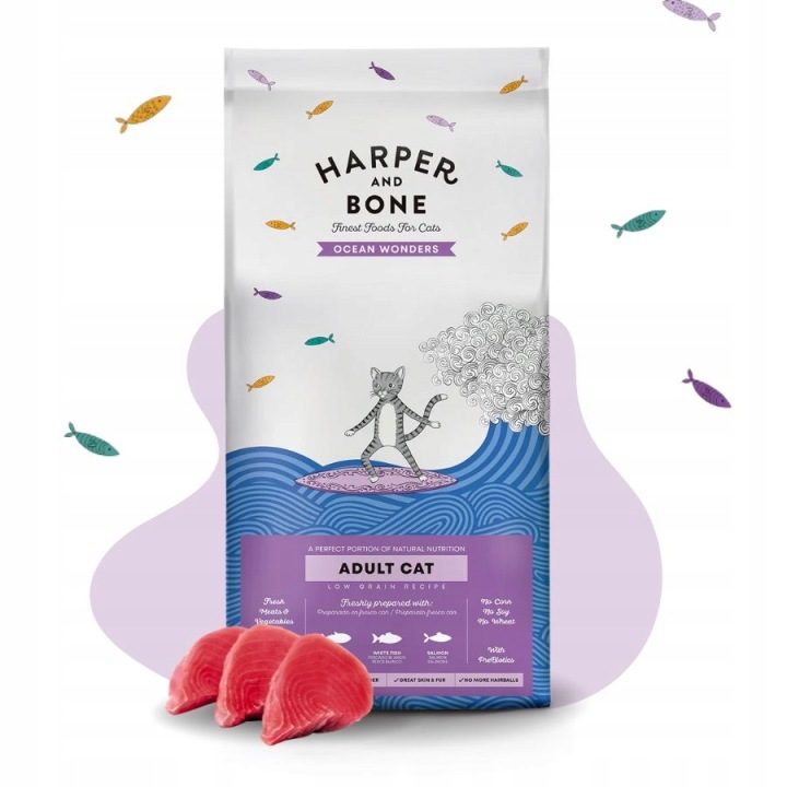 Harper and Bone karma dla kota 55% Mięsa Łosoś Tuńczyk Ryby Warzywa 5kg