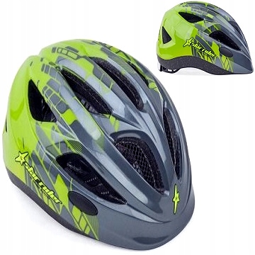 Dětská přilba Author Star Rider 51-55 cm šedozelená (fluo)
