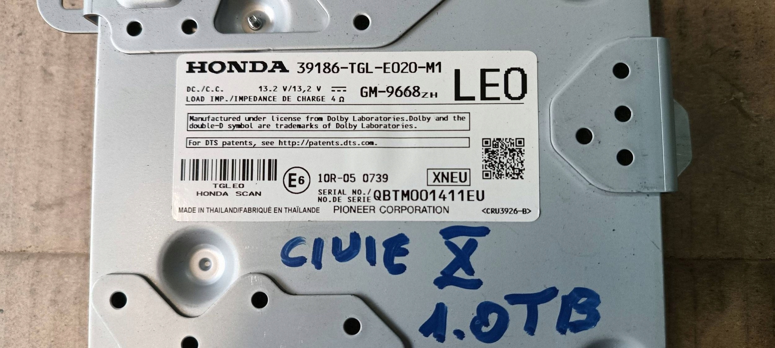 HONDA CIVIC X HB amplifier 39186-TGL-E020-M1