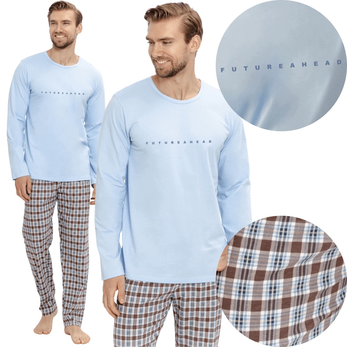 Pánské dlouhé bavlněné pyžamo Polsko Taro 3665 Sven XXL