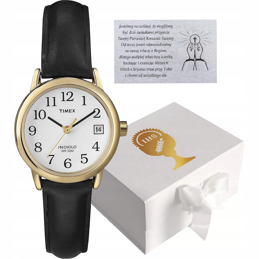 Dětské hodinky Timex T2H341 Svaté Přijímání Svítí černé