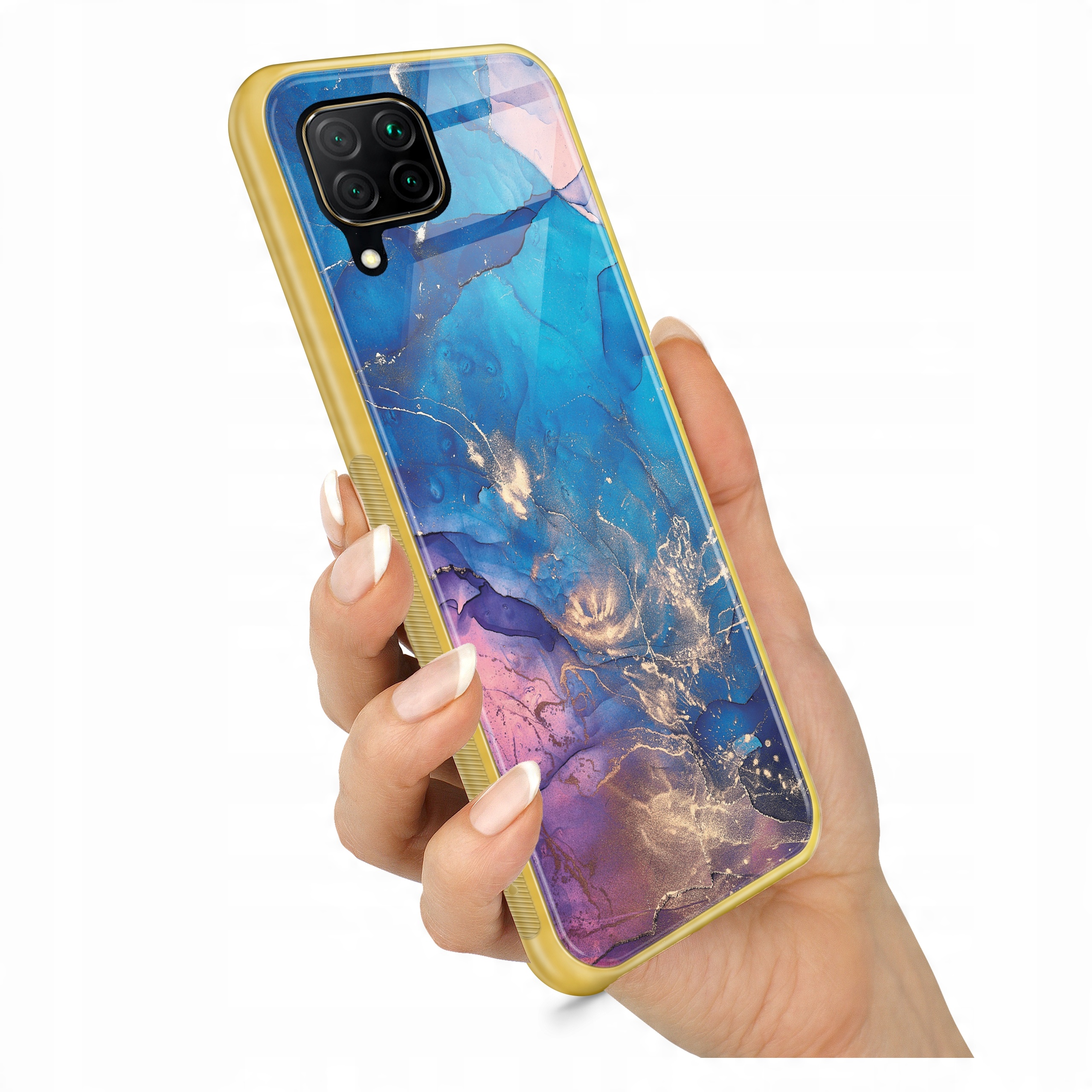 

Etui Złote Szklane do Samsung Galaxy A12 Szkło