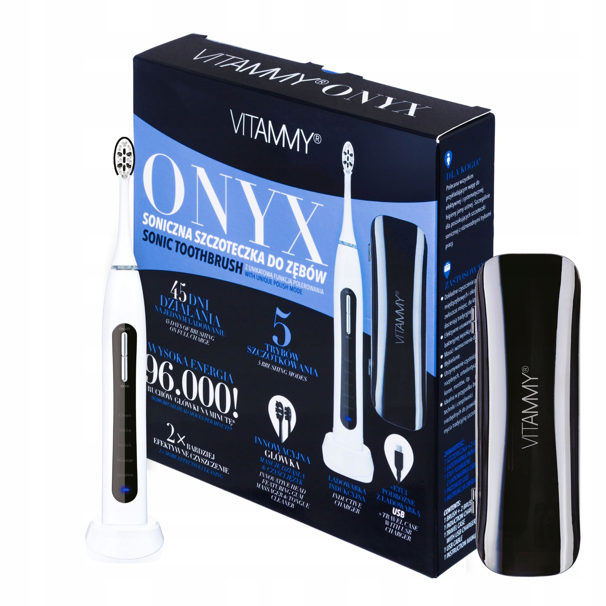 

Szczoteczka Soniczna Vitammy etui z ładowarką Usb