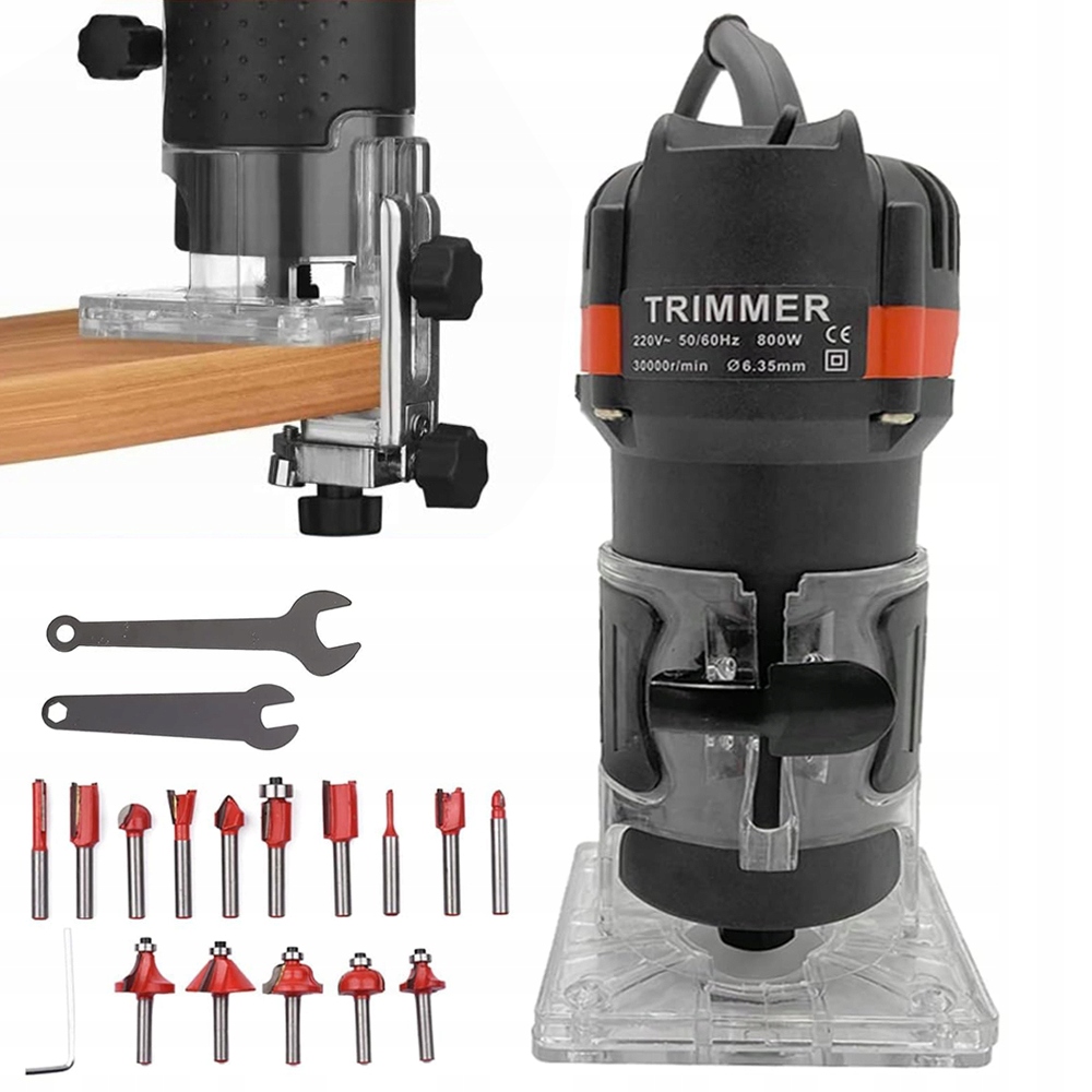 Výkonný Horní Frézovací Stroj Na Dřevo 30000 Ot/min, Ořezávač 800 W