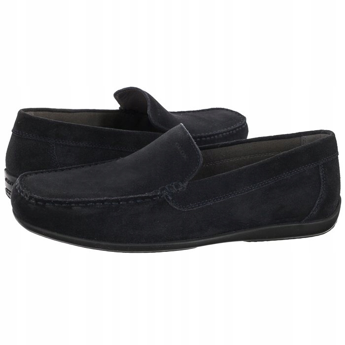 Geox Pánské Tmavě Modré Kožené Nazouvací Boty 44 Ž7 M