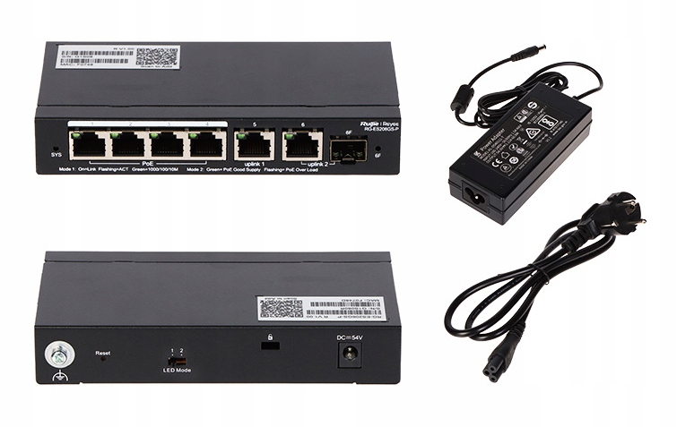 Switch 4-portowy zarządzalny Ruijie Reyee RG-ES206GS-P gigabit PoE
