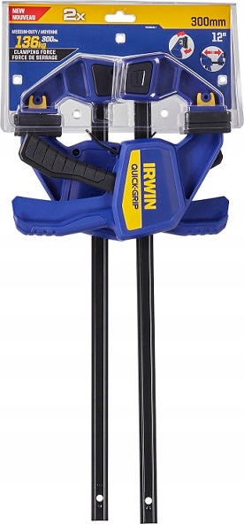 Irwin Ścisk Stolarski Szybkozaciskowy Automatyczny Grip 136kg 300mm 2szt.