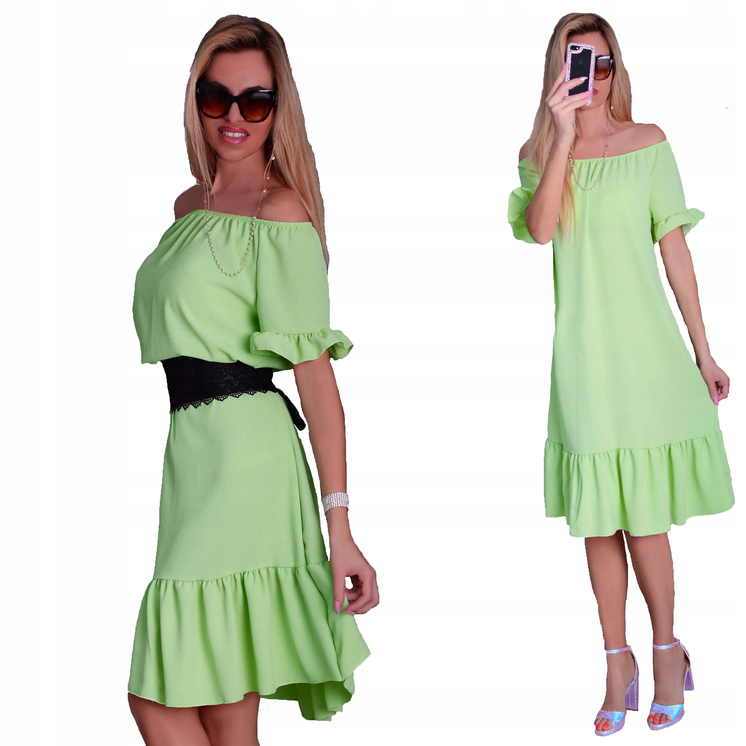 

Modna Sukienka Elegancka Hiszpanka Duża Pasek 232