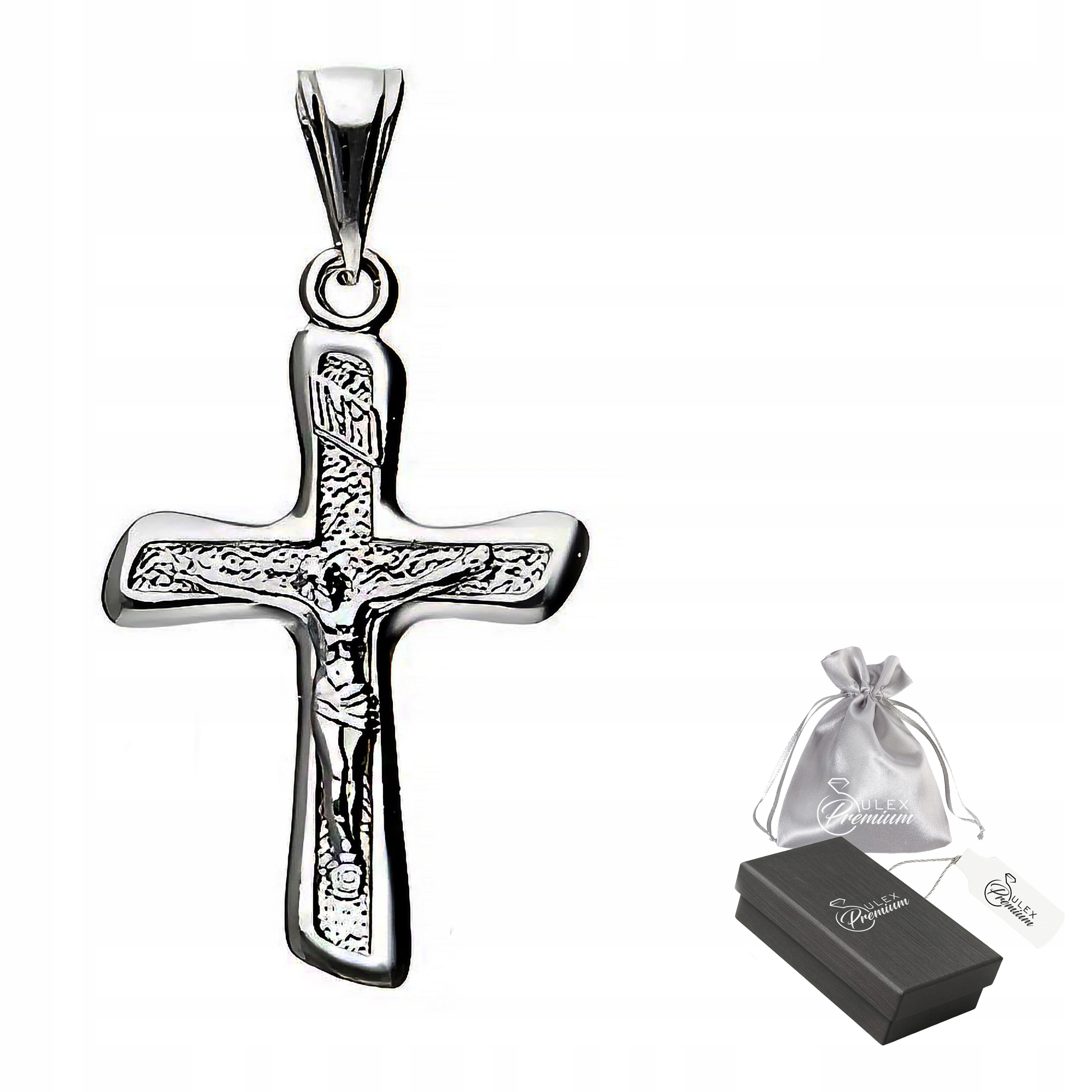 Stříbrný křížek ryzost 925 Přívěsek Oxidovaný kříž s Ježíšem Kristem