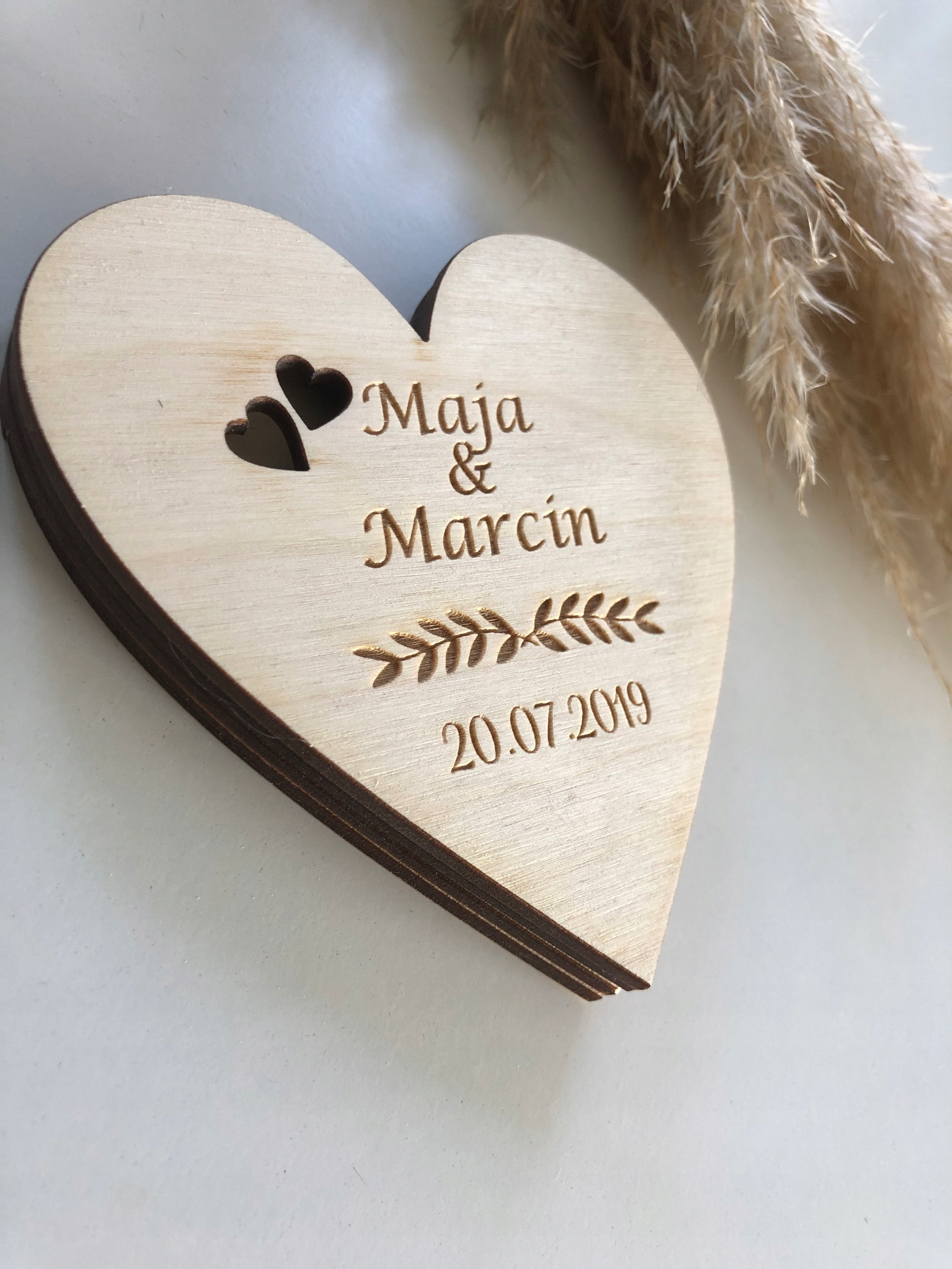 DREWNIANE PUDEŁKO NA OBRĄCZKI GRAWER ŚLUB Kolor dominujący beże i brązy