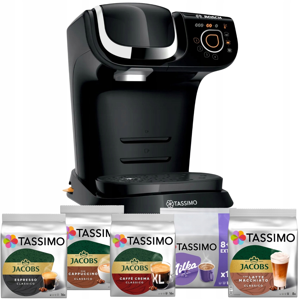 Zestaw Ekspres Tassimo Bosch My Way TAS6502 Komplet kapułek 5 różnych kaw