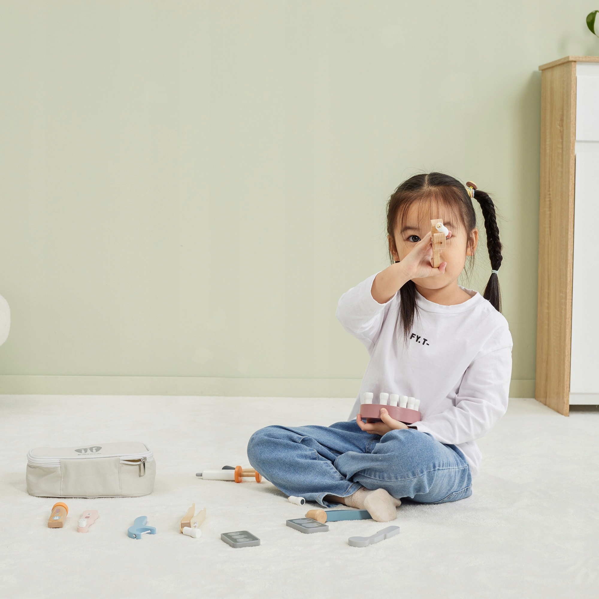 DREWNIANY ZESTAW DENTYSTY TORBA MAŁY DENTYSTA STOMATOLOG LEKARZ VIGA POLARB Stan opakowania oryginalne