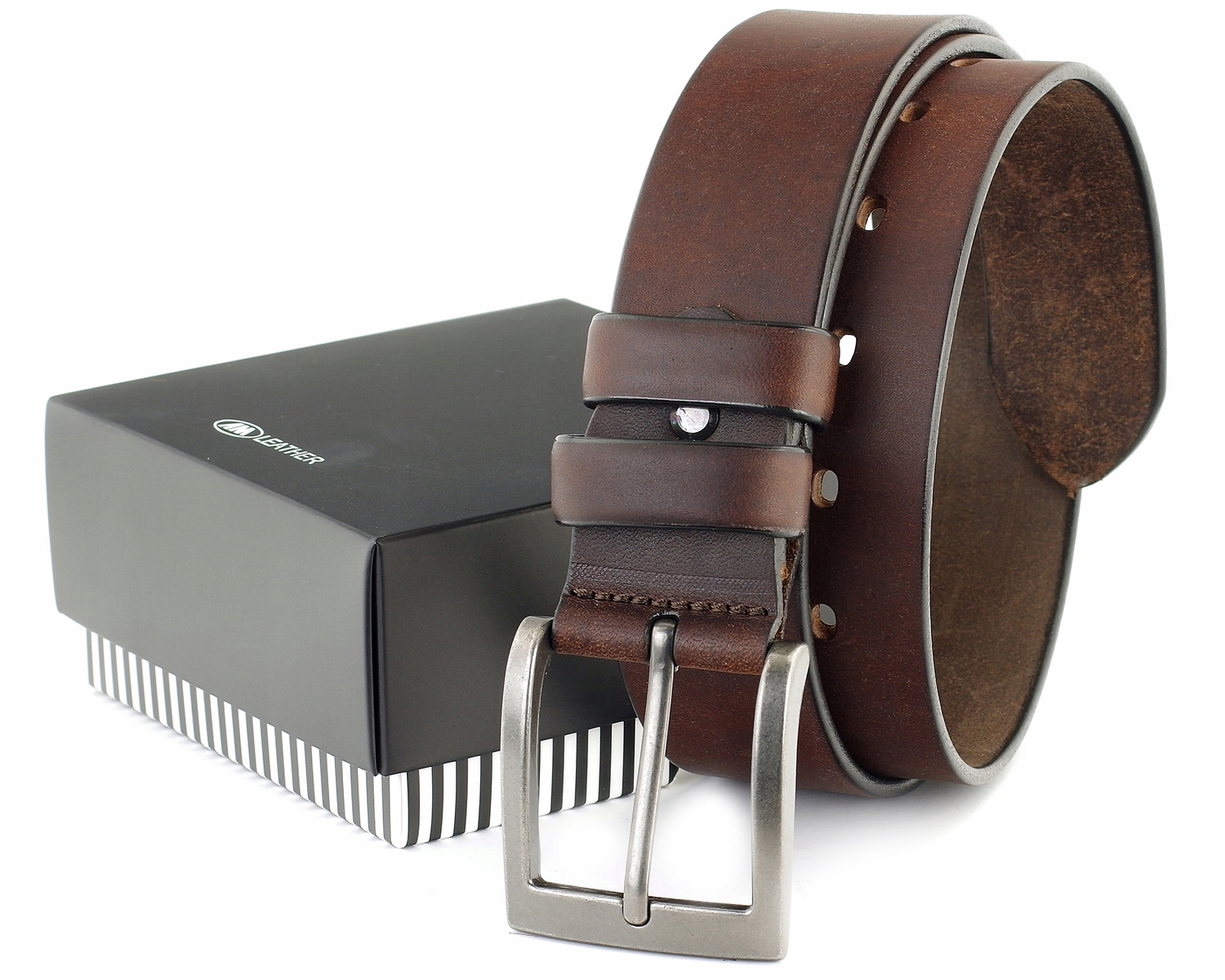 

Męski Pasek Skórzany brąz Do Spodni Skóra Mat 85