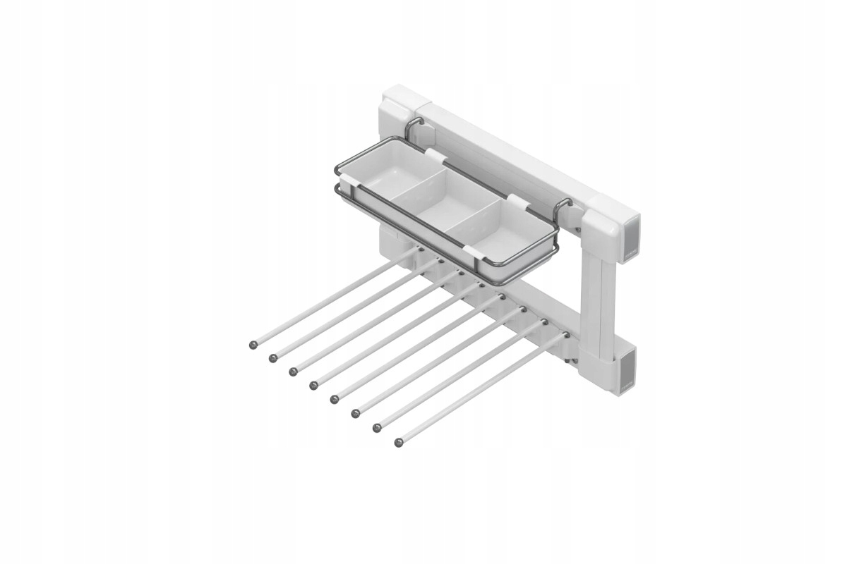 Boční věšák Pravý na kalhoty do skříní, tichý, plný výsuv, Bílý Starax