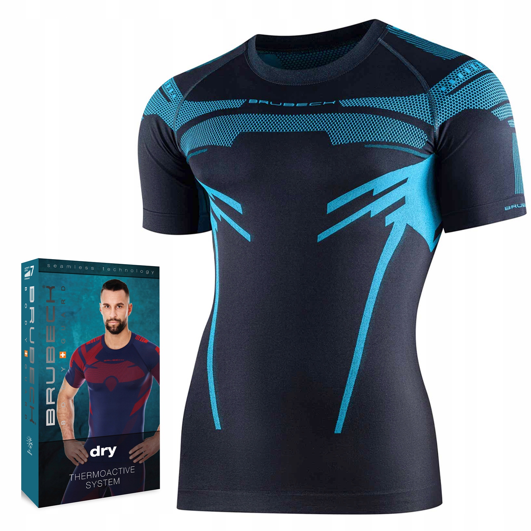 Termoaktivní Tričko Brubeck Dry Pánské sportovní tričko s krátkým rukávem L