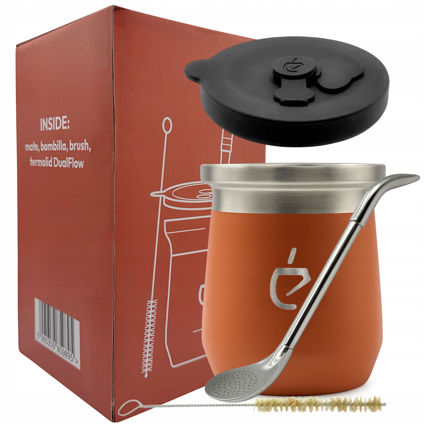 Revoluční sada yerba maté Termolid DualFlow Pink Pro: matero, bombilla