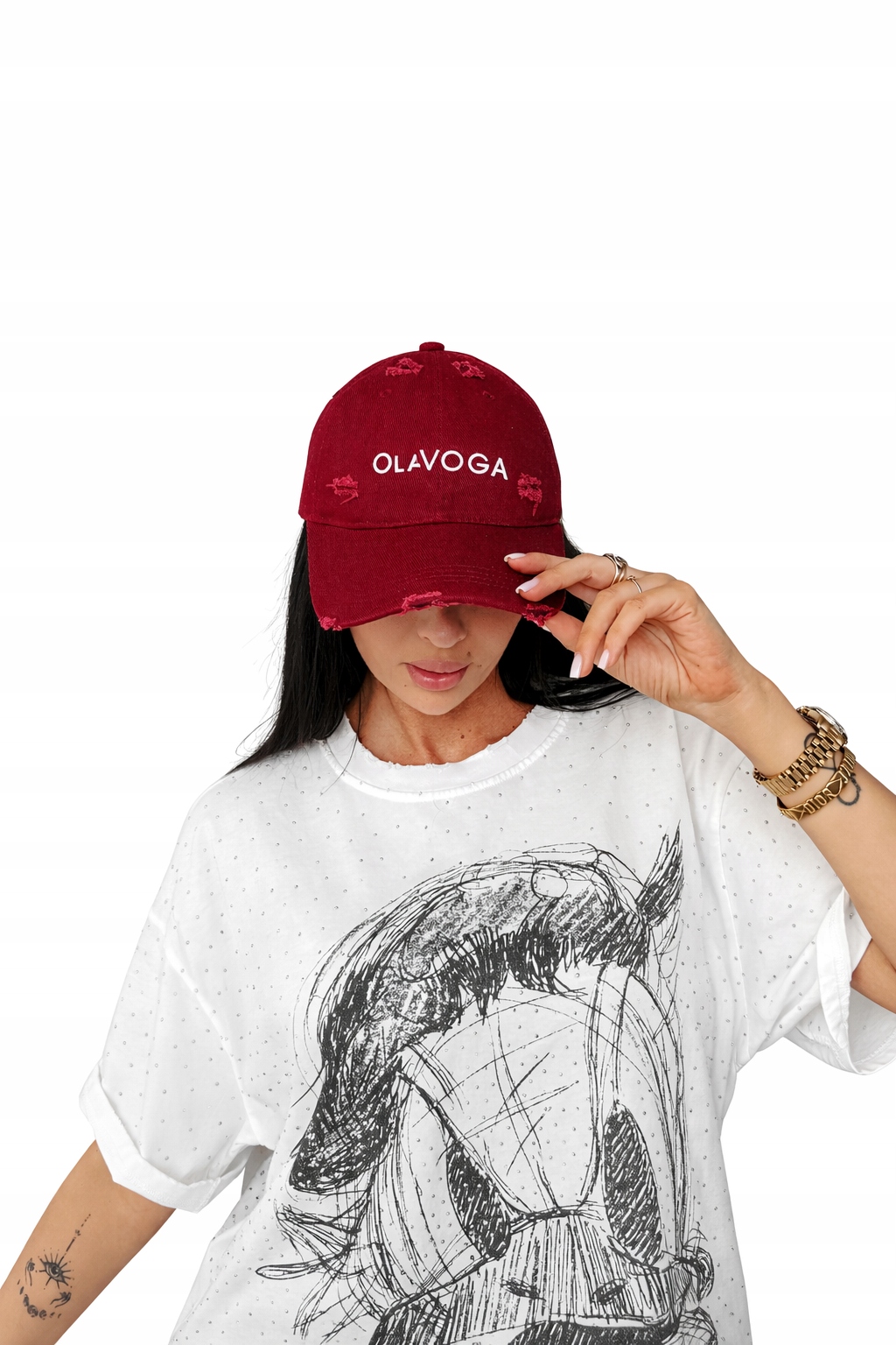 Olavoga czapka z daszkiem Blue Hour bordowa