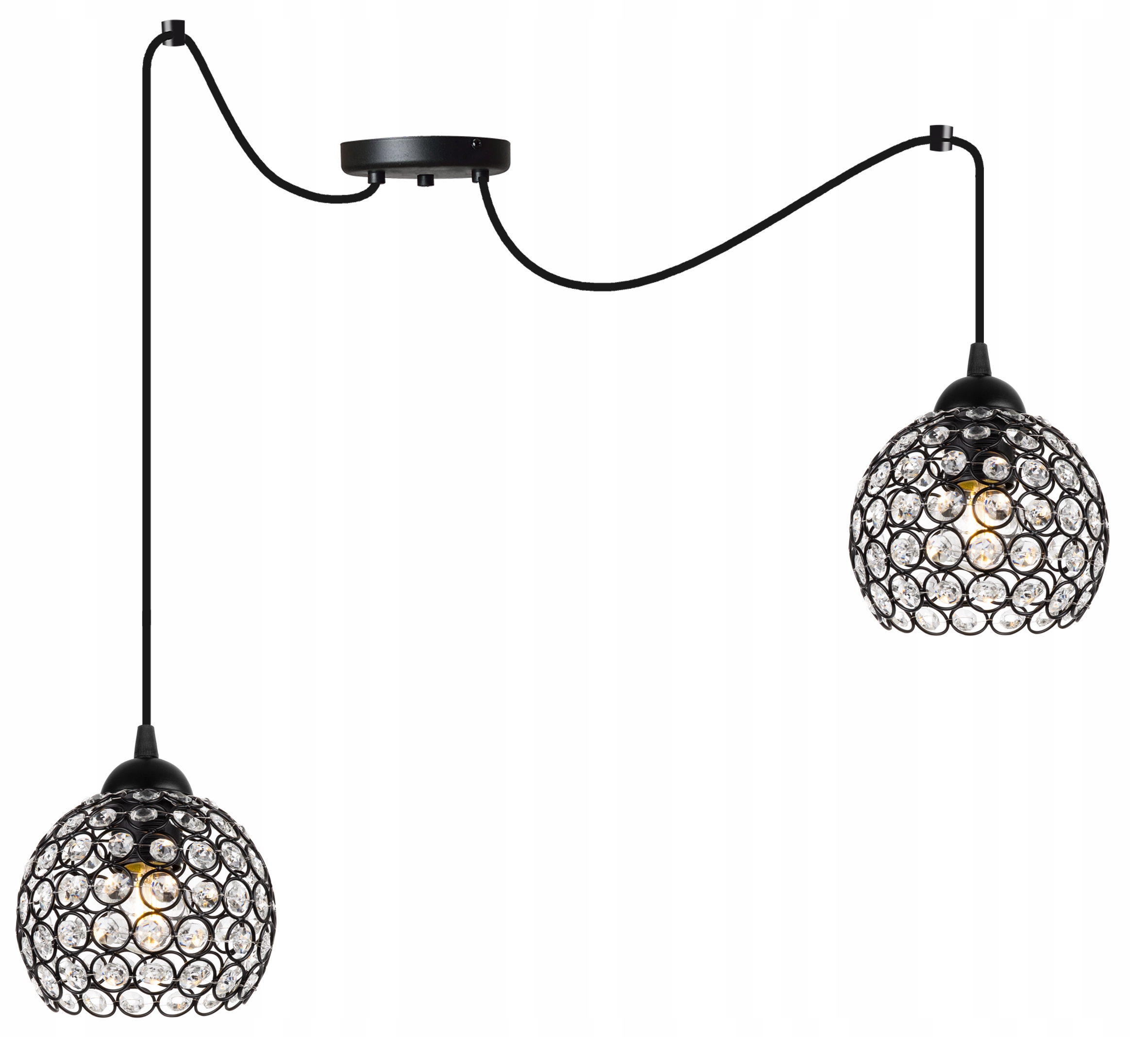 Závěsná Stropní Lampa Glamour Lustr Pavouk Křišťály Moderní