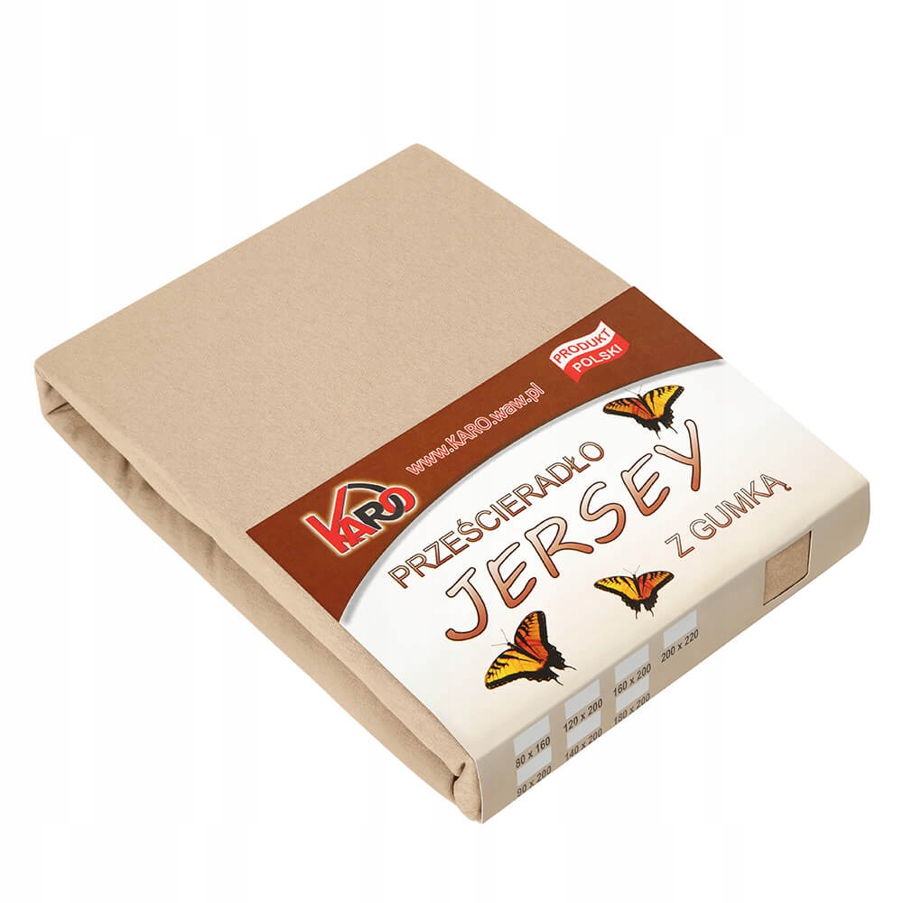 

Prześcieradło jersey z gumką 120x200 beżowe