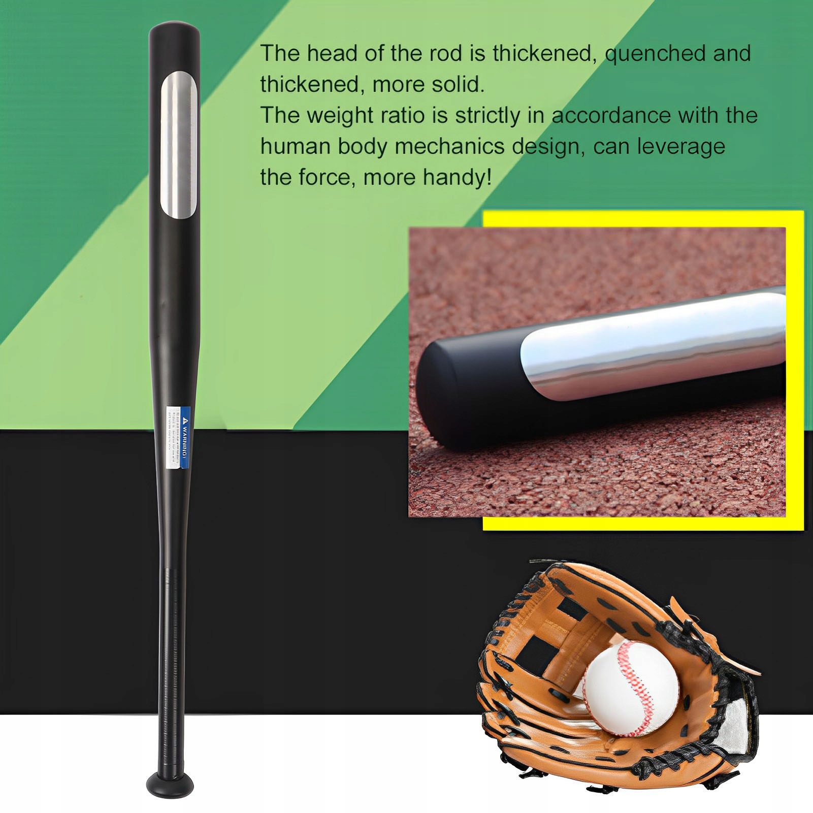 KIJ BEJSBOLOWY BASEBALLOWY METALOWY CZARNY DO OBRONY W DOMU Model 2719230088811