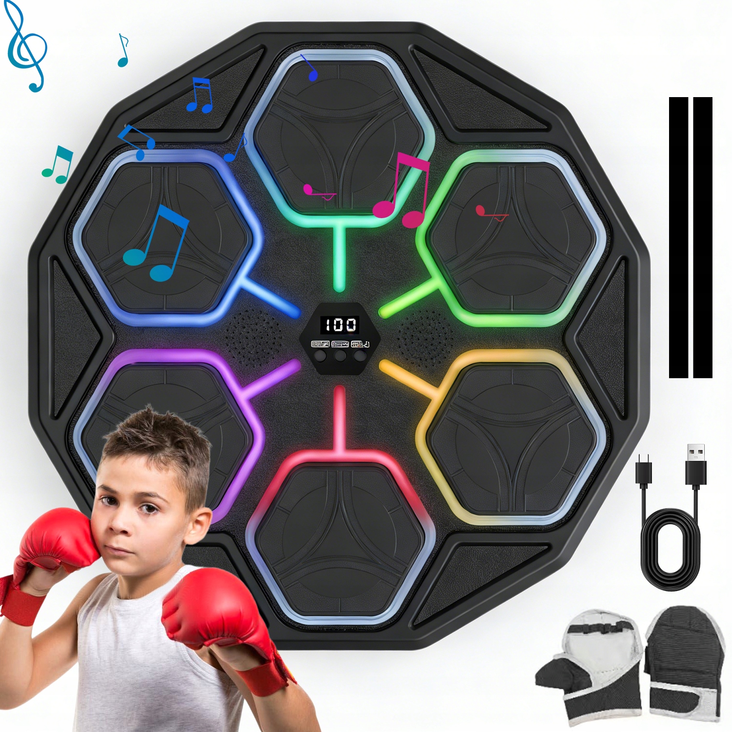 Bluetooth Tréninková Boxovací Deska Na Zeď S Hudební Tabulí Pro Děti